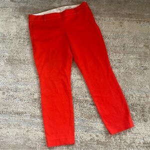 J. Crew Minnie Stretch Ankle Pants Chinos Cotton Solid Red Pull On: 10